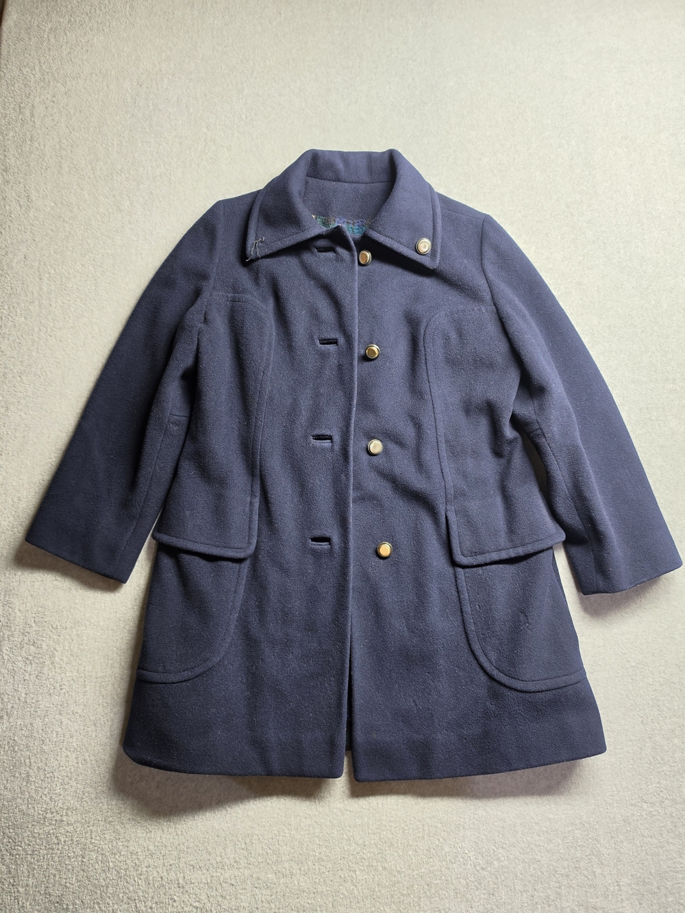 Vintage 1970s Fashionbilt ILGWU Women's Wool Blue Peacoat Made In (USA)